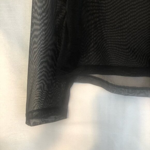 NWOT Sheer  Long Sleeve Blouse Black Ladies Med - Picture 4 of 7